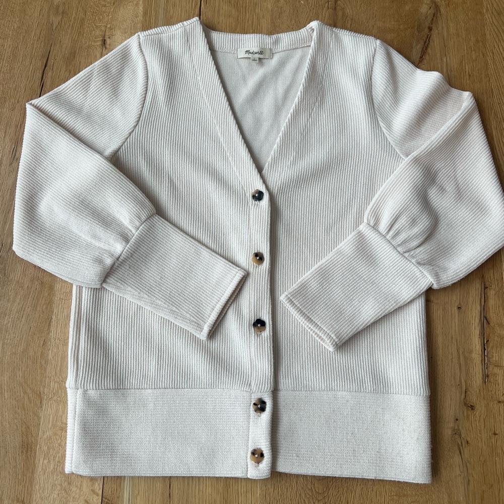 Madewell Ottoman Rib Cardigan Top Size Small